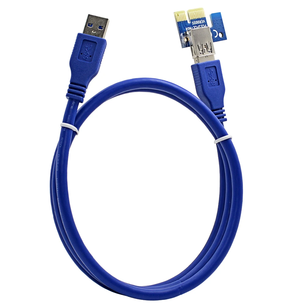 CHIPAL 10 шт. 1 м PCIe Riser Card PCI E 1x к 16x удлинитель + USB 3 0 кабель для передачи данных/SATA 4 Pin