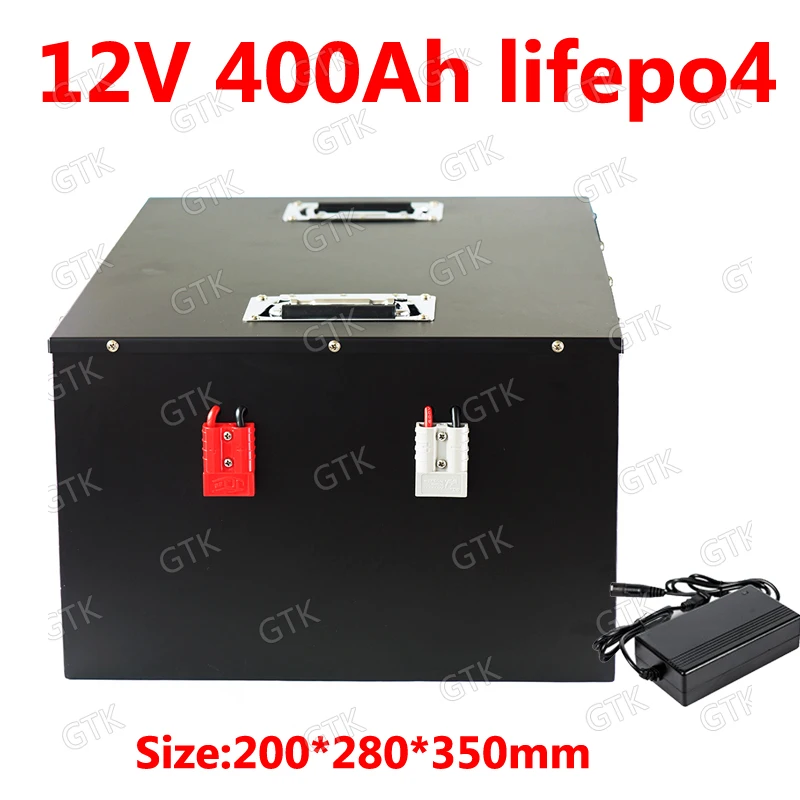 Водонепроницаемый 12V 400AH Lifepo4 литиевая батарея BMS 4S для 1500w гольф тележки солнечный инвертор для хранения Лодка Автомобильный Динамик+ 20A зарядное устройство