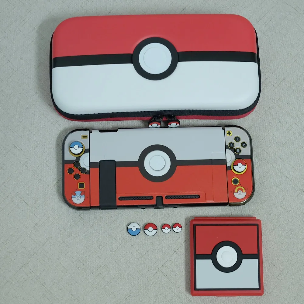 Сумка для хранения PokemonGo Pokeball, чехол, чехол для Nintendo Switch NS, консоль, коробка для карточных игр, джойстик, ручки, колпачки