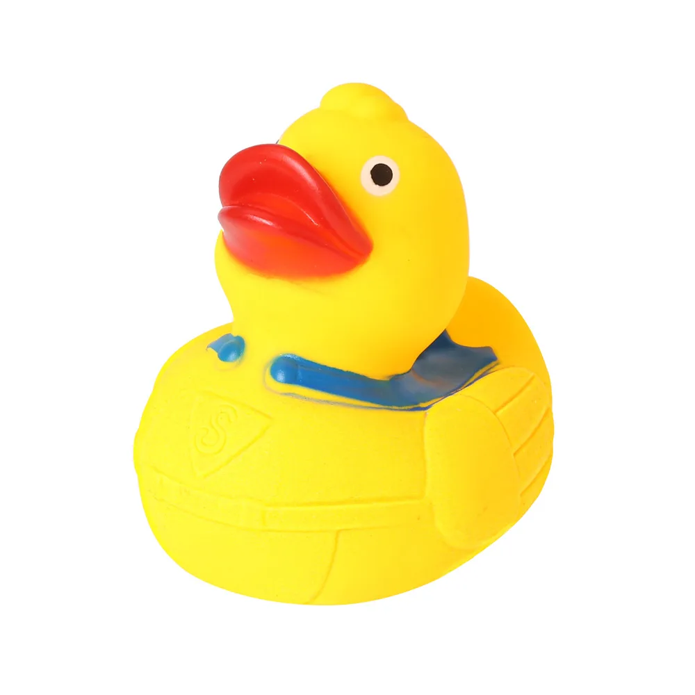 5"/12.7cm Yellow Ducks Toys Rubber Bath Toy Pure Natural Cute Rubber Ducky with Cloak for Baby