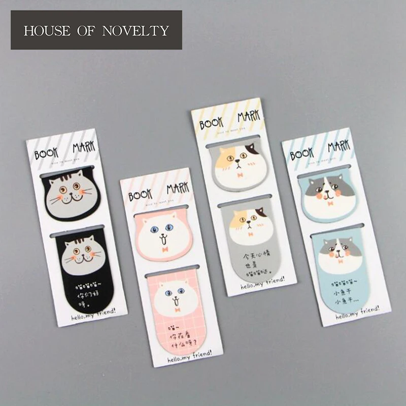 

2 pcs/pack Big Face Meow Cat Magnet Bookmark Paper Clip School Office Supply Escolar Papelaria Gift Stationery