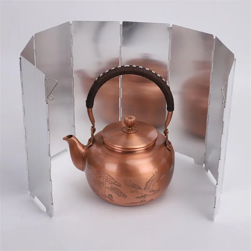 

8 Plate Foldable Stove Windshield Outdoor Camping Cooking Gas Stove Wind Shield Picnic Cookware Windbreak Camping Equipment