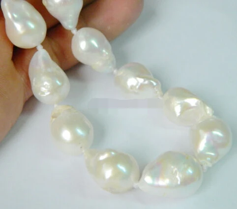 

Jew2253 Huge White South Sea Pearl Necklace 18'' AAA