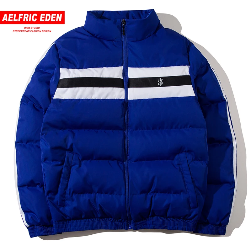 Aelfric Eden Winter Jacket Coat 2018 Color Block Parkas Men Hip Hop