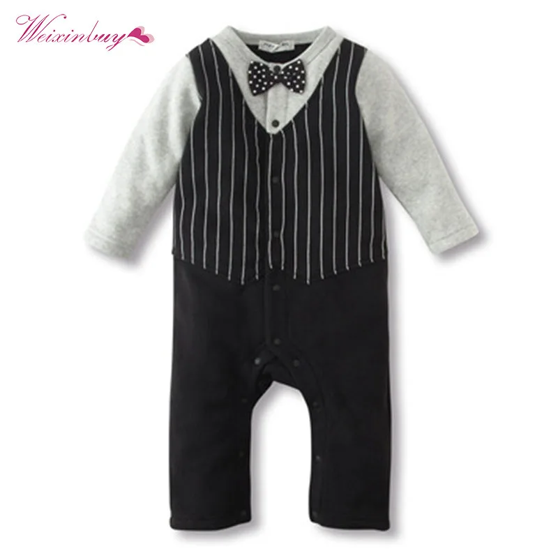 

WEIXIINBUY Trendy Kids Baby Boy Wedding Formal Party Bow Tie Tuxedo Suit Romper Jumpsuit Outfit Clothes Autumn Winter Sets