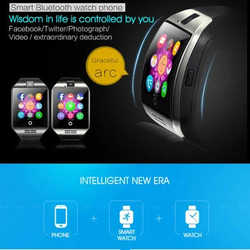 

Q18 Capacitive Touch Screen Stainless Steel Wire Smart Watch Black