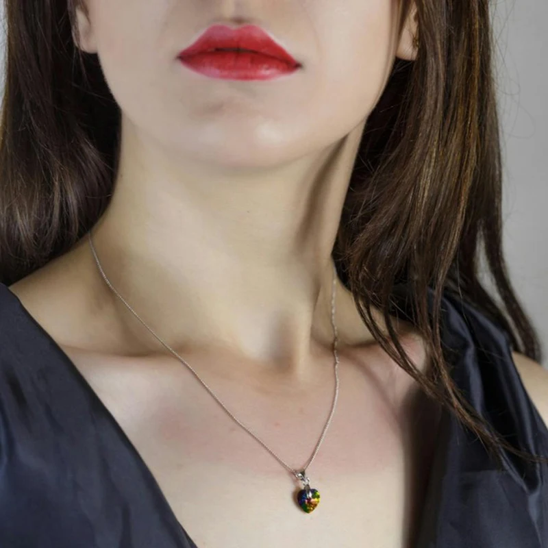 Подвеска с кристаллами Сваровски для женщин и девушек|necklace crystal|heart pendantheart pendant