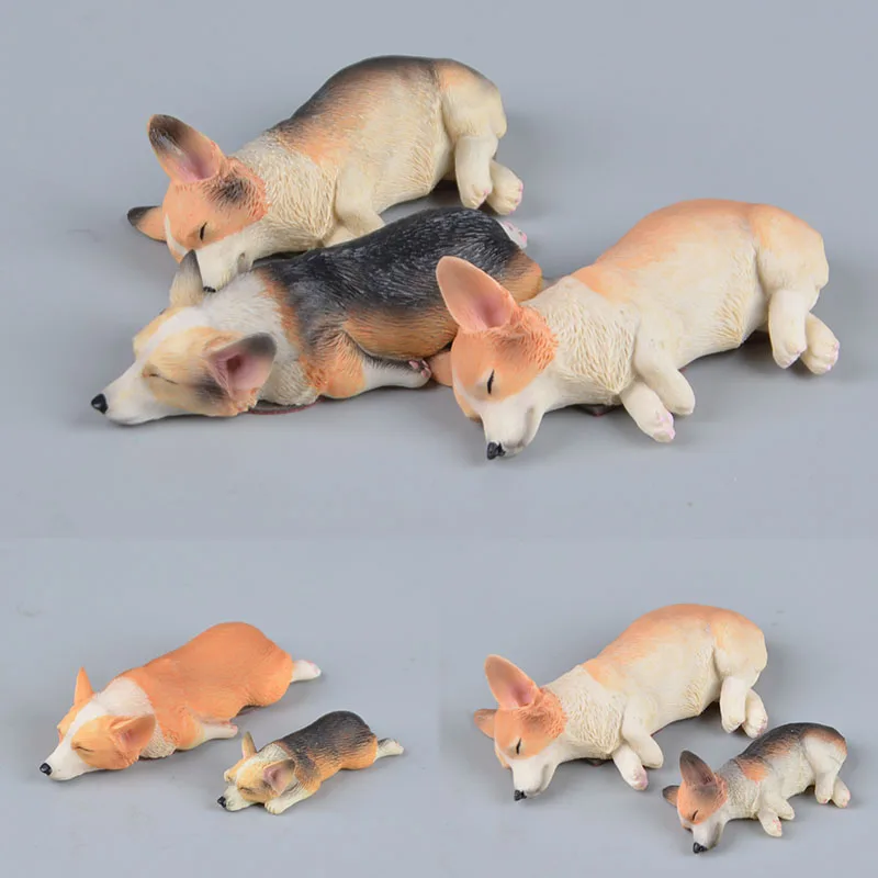 

Koteta Animal Model Action Figure Home Decor Refrigerator Magnet Resin Simulation Corgi Dog Figurines Toys Christmas Kids Gift