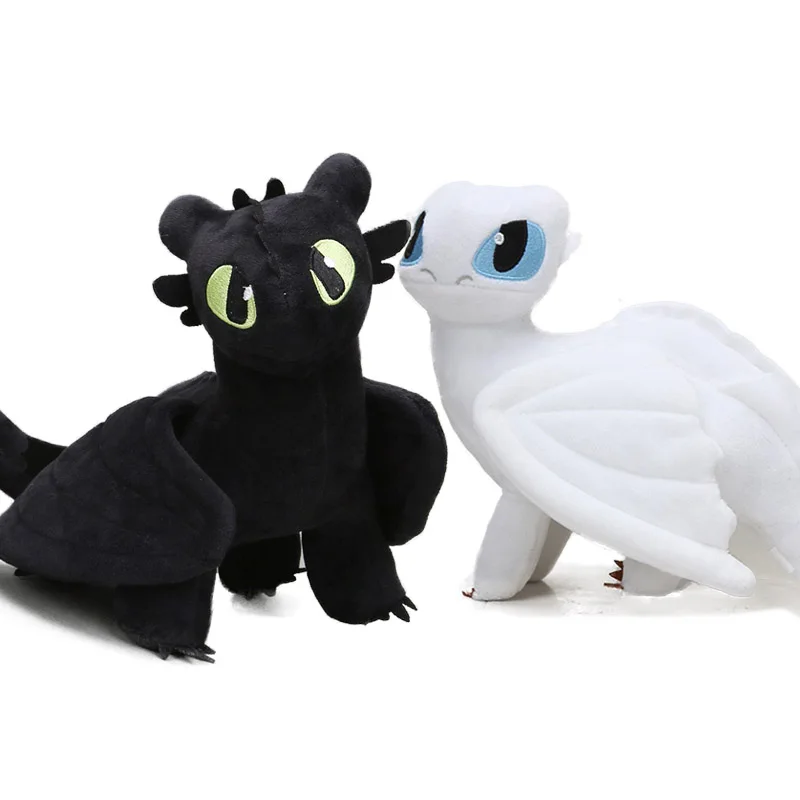 

2pcs/set 35cm How to Train Your Dragon 3 Plush Toys White Toothless Night Fury Meatlug Stormfly Light Fury Stuffed Animal Dolls