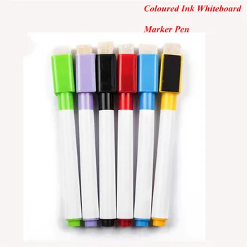 

6pcs/Lot Coloured Ink Whiteboard Marker Pen Set With Eraser Marker Pen Children Kids Stationery Gift Erasable Marker Pen