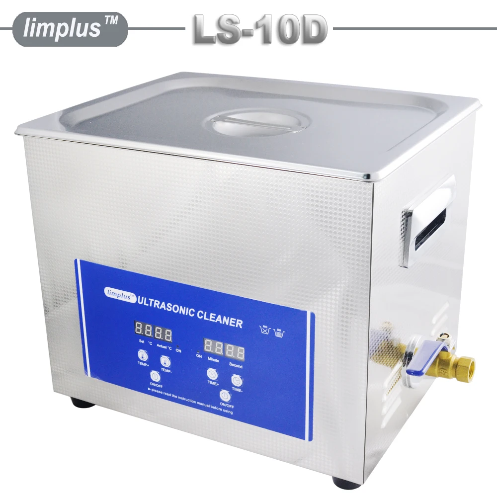 

Industrial Ultrasonic Cleaner 10L Stainless Steel 40kHz Digital Timer Heater for Hardware Metal Parts Clean