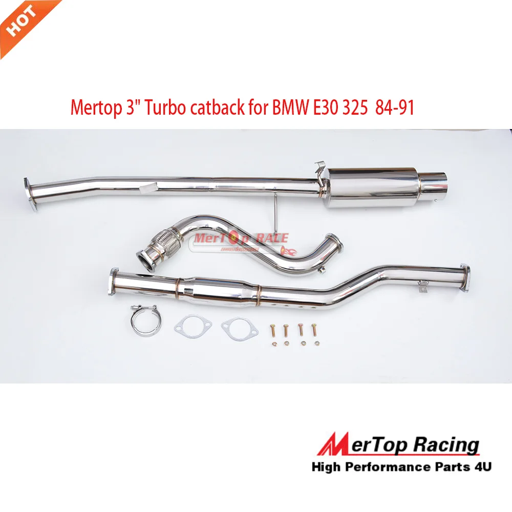MERTOP Race 3 0 'Ɖ Series TURBO CATBACK канальная труба для E30 320 325 1984 1991|race|system |