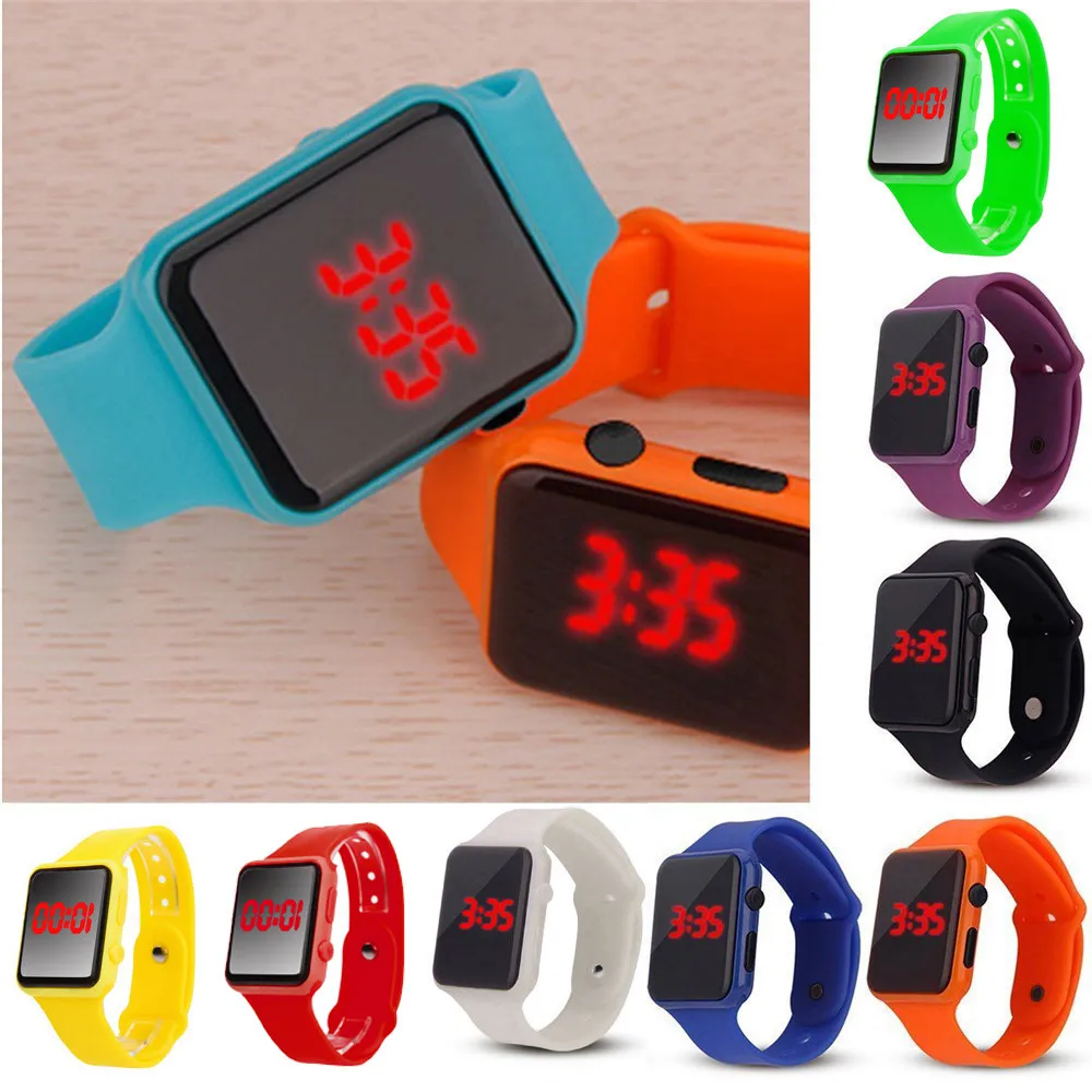Силиконовый Ремешок Унисекс цифровой светодиодный спортивные часы силиконовый ремешок наручные часы для мужчин Детская Мода relogio masculino горячая распродажа#03
