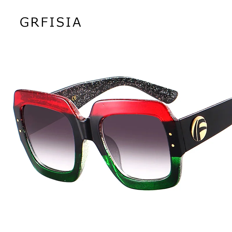 

GRFISIA Oversized Square Sunglasses Women 2018 GG Brand Designer Vintage Sun Glasses For Women Eyewear UV400 Shades Ladies G061