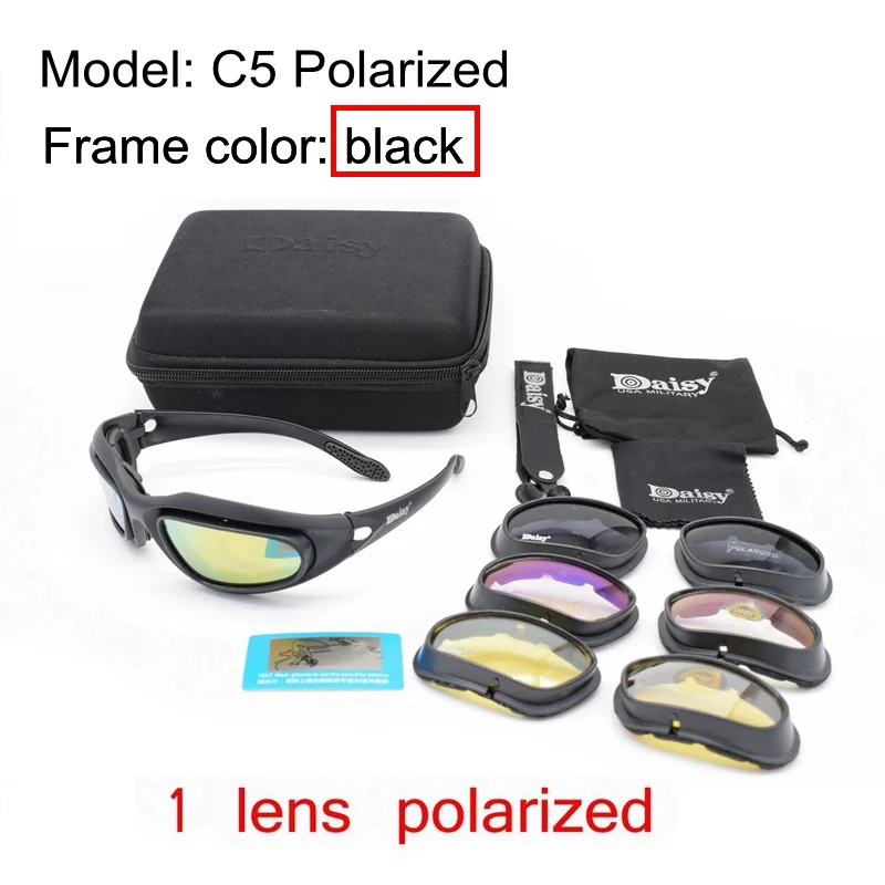 Очки с ромашками, поляризационные спортивные мужские солнцезащитные очки для горного велосипеда, езды на велосипеде, УФ-защита, велосипедные очки - Цвет: black C5 Polarize