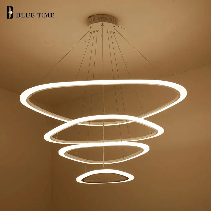 

Triangle Rings LED Chandelier Lighting For Living Room Bedroom Home Modern Led Ceiling Chandeliers Lamp Home Lighting Fixtures