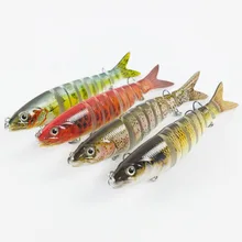 13cm 19g Multi-Jointed 8 Sections Fishing Lure 3D Eyes Bait Swim sea Fishing Tools hot sale