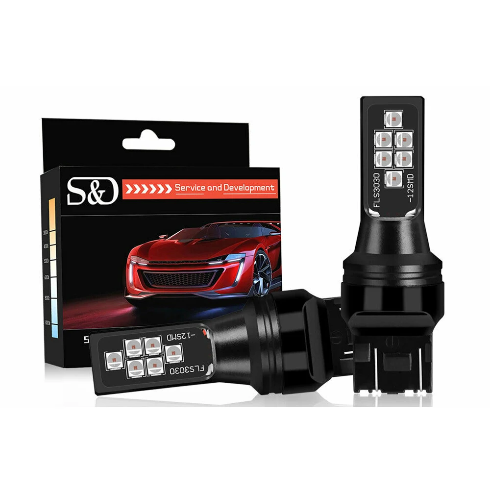 2 шт. автомобисветильник светодиодные лампы T20 7443 12SMD 3030|Сигнальная лампа| |