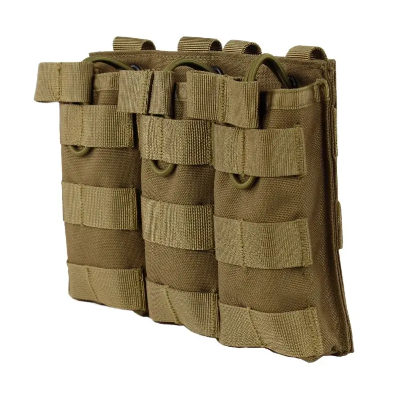 

New Tactical MOLLE Triple Open-Top Magazine Pouch FAST AK AR M4 FAMAS Mag Military Pouch for Paintball Airsoft