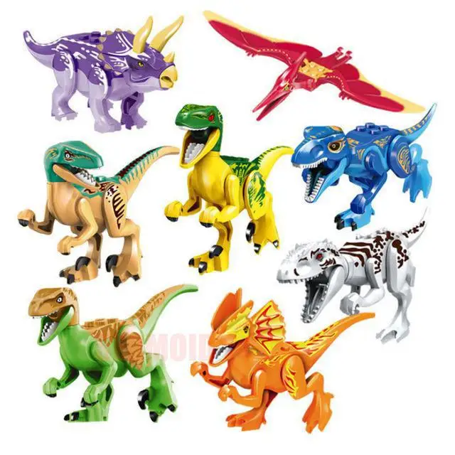 Jurassic Dinosaur Set Building Block Toy Figure Indoraptor Velociraptor Triceratop Indomirus T-rex World Compatible Legoings