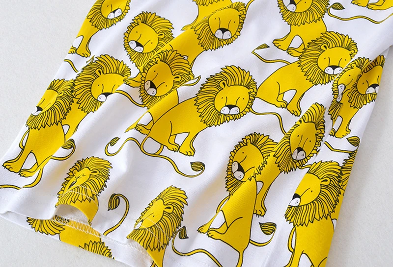 SAILEROAD 2 7лет Animal Lion Baby Дети Мальчики Футболка Лето Девочки Топы Тис Одежда Детская
