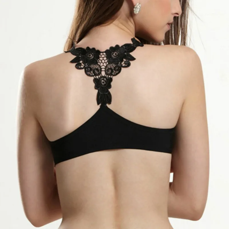 FWomen\\'s Smooth Push Up Bra Embroidered Front Closure Padded Bra