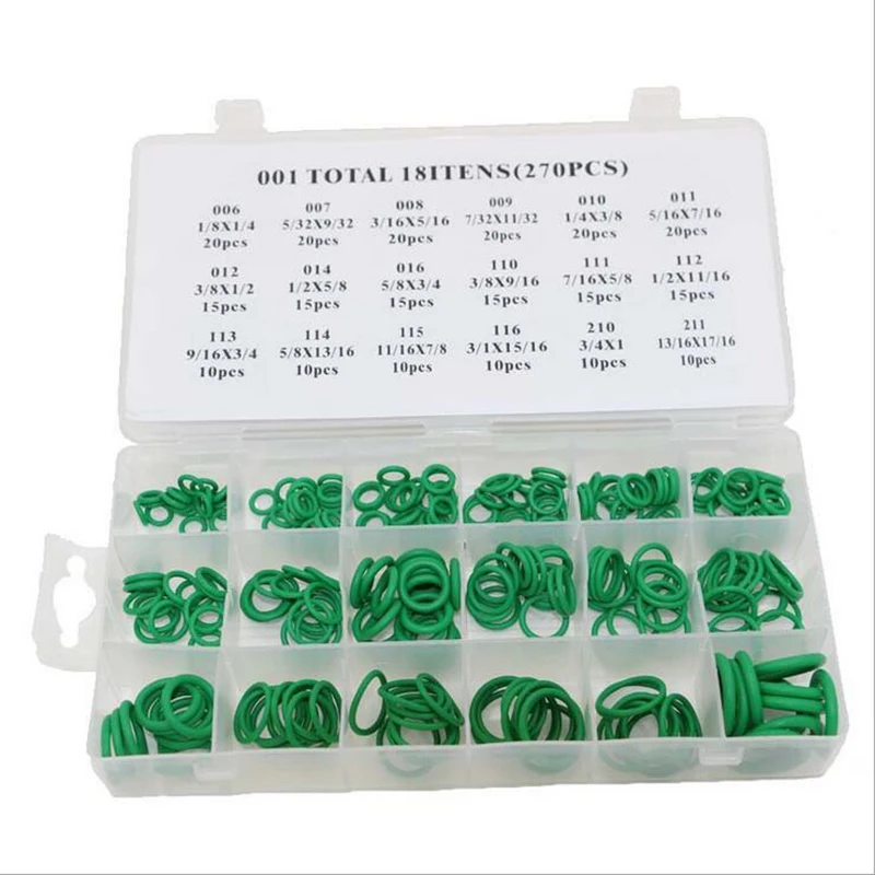 

G1 270pc 18 Sizes Kit Air Conditioning NBR A/C O Ring Assortment O-Ring Set seal HNBR Ring Seal O Ring