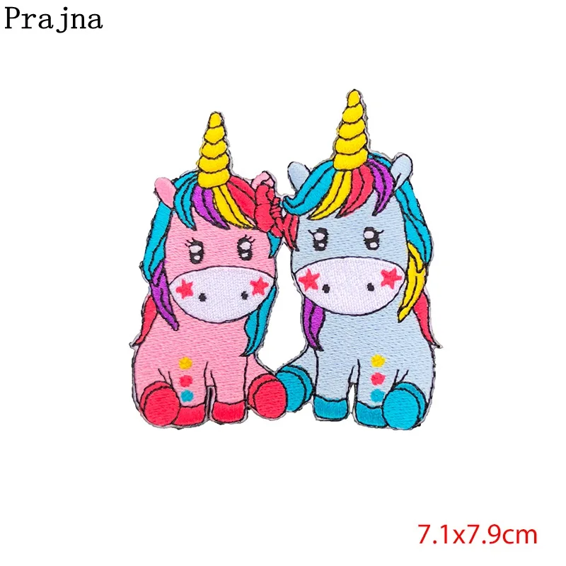 Prajna Cartoon Unicorn Planet Things Iron On Patches For Clothing Embroidery Stripe On Clothes Cute DIY Sequin Applique Badge 