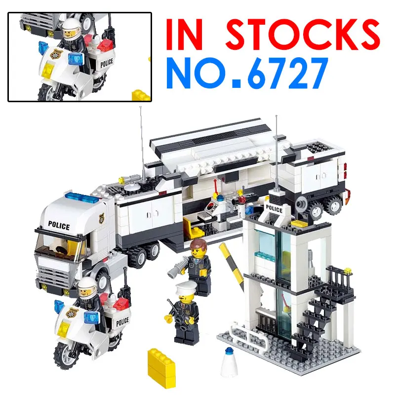 Legoings City Police Station Truck 511pcs KAZI 6727 Building Blocks Sets Bricks Learning Education Toys For Kids Legoing Technic