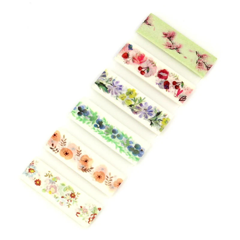 

6 designs per sheet Decorative Paper Washi Tape Masking Elegant flowers set for Scrapbooking Planner bullet journal Photo Album