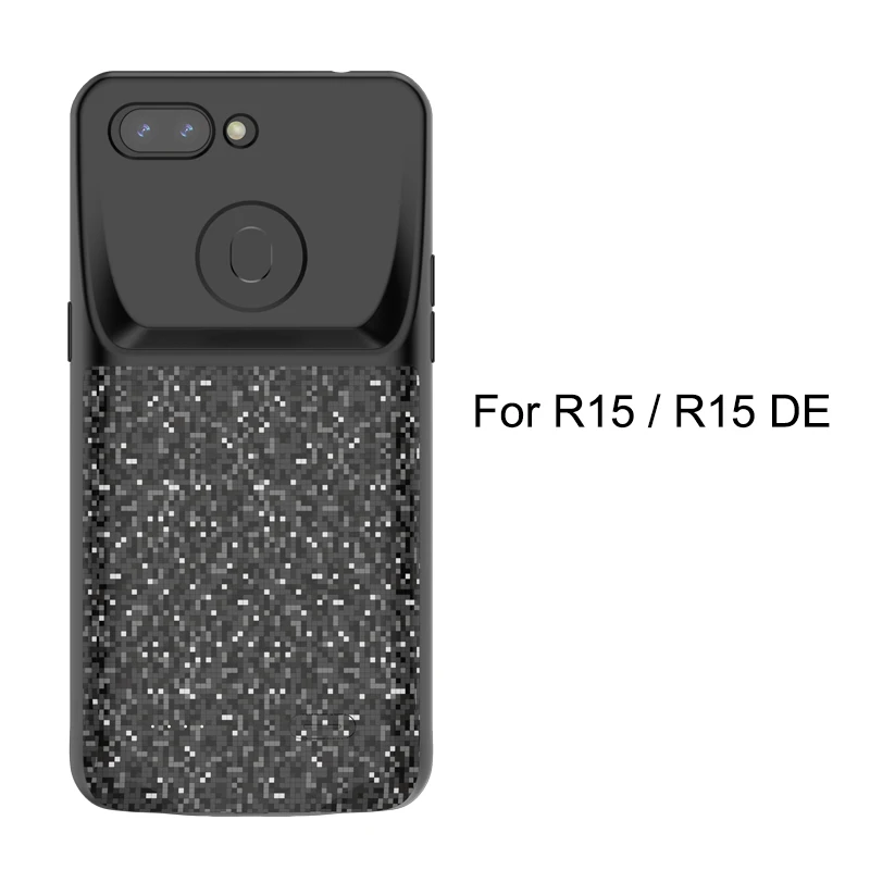 

4700mAh Lattice Stripe Battery Case For OPPO R15 / R15 Pro Dream Edition External Power bank Charger TPU Frame Phone cover Case