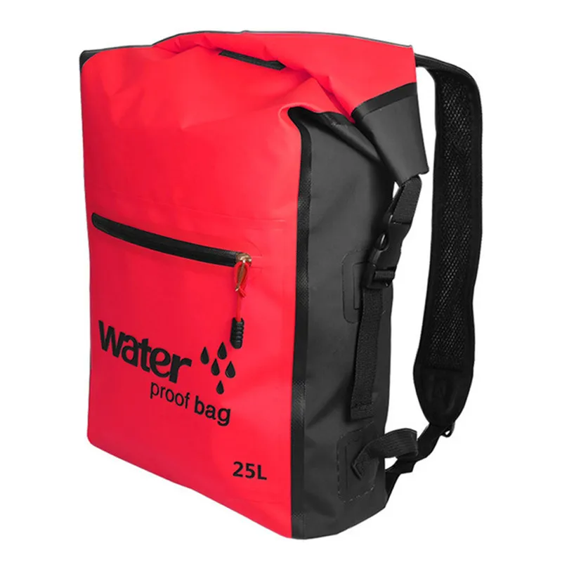 Camuflaje al aire libre portátil Rafting buceo saco seco PVC plegable impermeable natación mochila bolsa para Río Trekking 25L