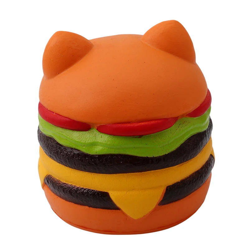 Игрушки Jumbo Squishies для детей, медленно поднимающаяся антистрессовая игрушка, кот, гамбургер, фри, сквишиес, игрушка для снятия стресса, забавная игрушка