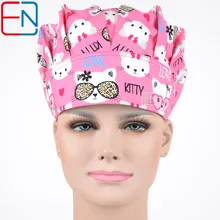 Hennar women doctor caps,nurse caps in pink with cats