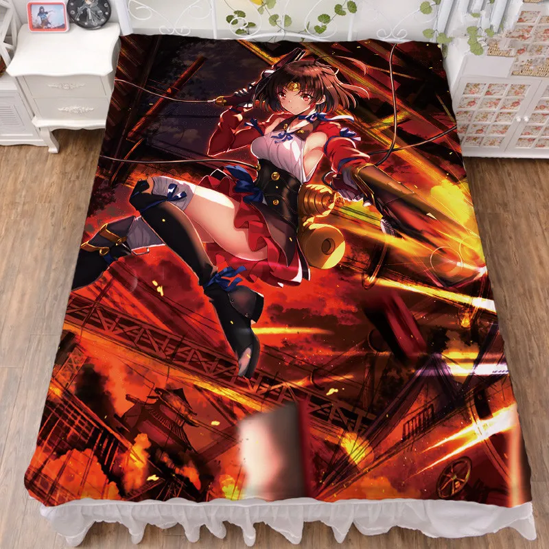 150x200 см аниме Koutetsujou no Kabaneri сексуальная девушка hozumi& Ayame& Mumei кровать молочное волокно простыня и фланель одеяло летнее одеяло