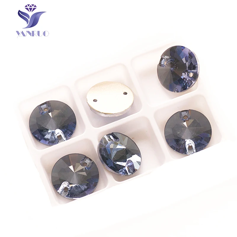 YANRUO 3200 Round Sew On Rivoil Rhinestones AAAAA Flat Back Dress Glass Stones Sewing Rhinestone Stones For Jewelry Clothes 