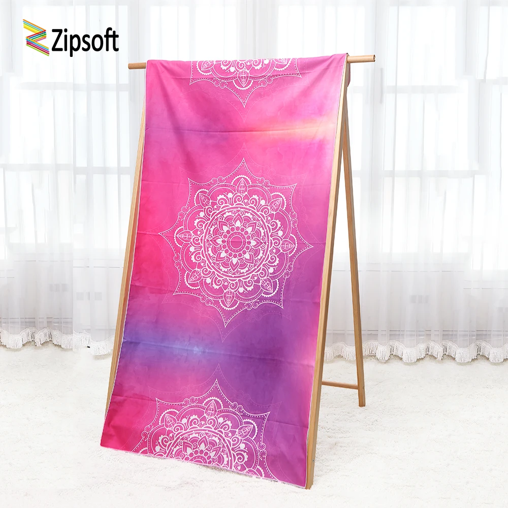 

Zipsoft Brand Microfiber Yoga mat Christmas gift Beach towel Gym towel Mandala violet Quick Drying Travel Sports Swimming Bath