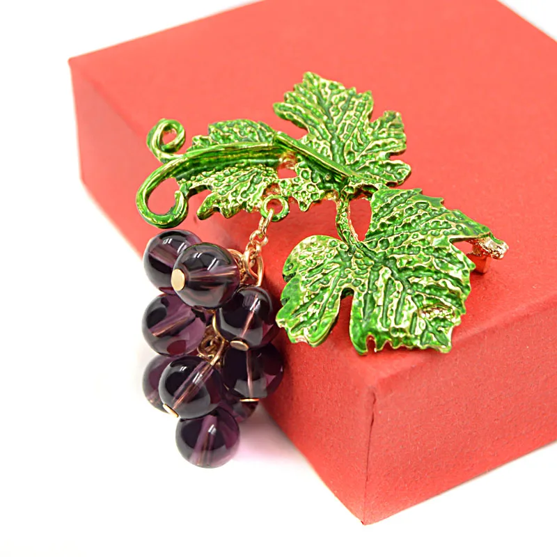CINDY XIANG Фиолетовый Кристалл Броши с дизайном «виноград» для женщин Мода Лето растение эмалированная брошь на булавке ювелирные изделия Высокое качество Новинка