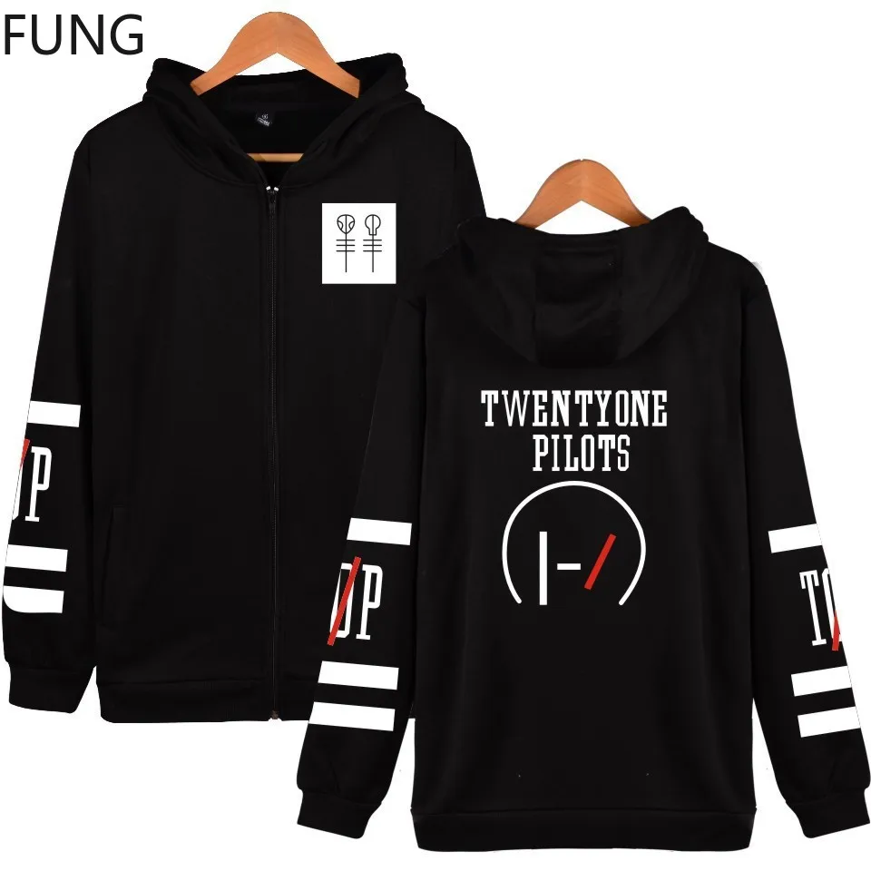 Twenty one pilots band 2018 new men's jackets Sweatshirt fashion zipper jerseys lovers men's Hoodie Sweatshirt