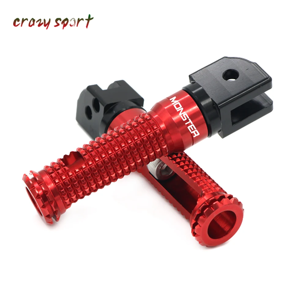 

Front Foot Pegs Footrest Adapter For DUCATI MONSTER 659/696/796/1100/S/EVO Monster659 Motorcycle Foot Rest Rider With Logo