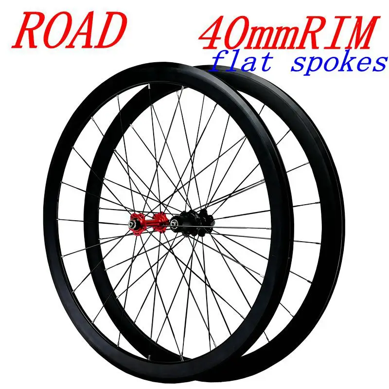 

road bicycle wheeles super-light aluminum four-perlin flat spokes 3.0 racing 40 rims road bike wheel 700C with F/V