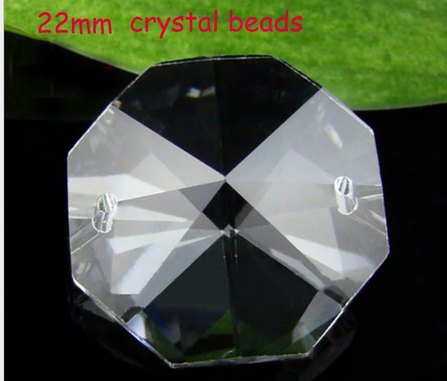 Free Shipping 100pcs/lot 22mm crystal thimming beads in two holes, curtain prism pendant putting up christmas tree Free Shipping 100pcs/lot 22mm crystal thimming beads in two holes, curtain prism pendant putting up christmas tree