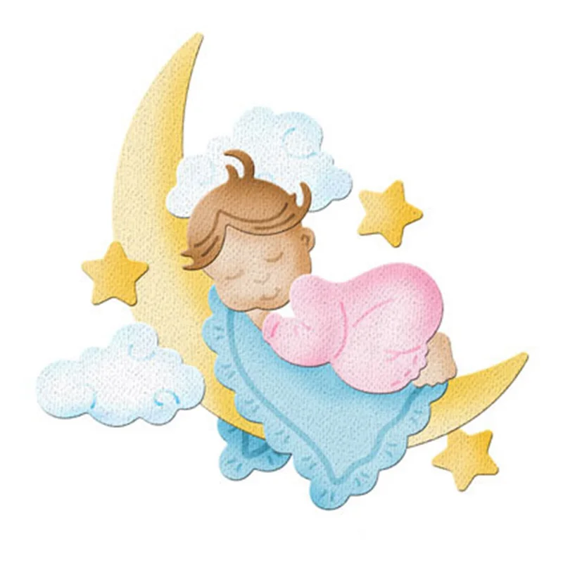

HamyHo Handcrafts Metal Steel Cutting Dies Sleeping Baby Frame DIY Scrapbooking Paper Album Cards Embossing Dies New 2018