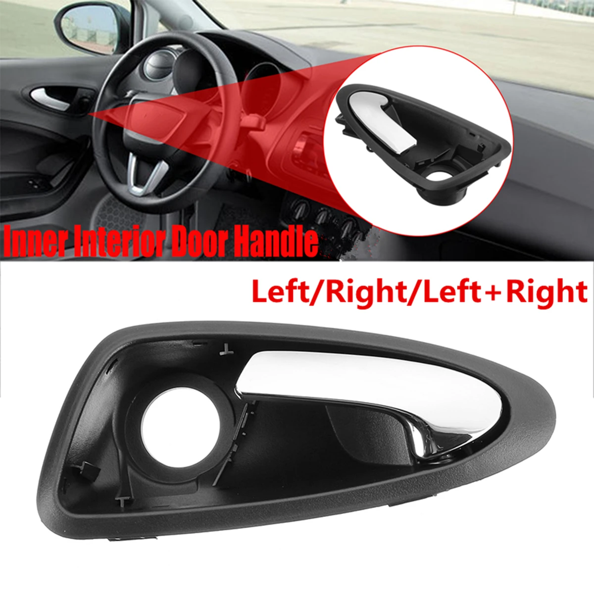 Us 12 66 20 Off Left Right Auto Inner Door Handles For Seat Ibiza 2009 2012 6j0837113a Gw Abs Car Interior Door Handles Black High Quality In