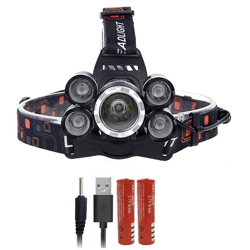 Litwod Z20 высокомощный 5 светодиодный налобный фонарь 12000lm cree xml t6 светодиодный налобный фонарь 18650 перезаряжаемый фонарик Фонарь - Испускаемый цвет: changeable
