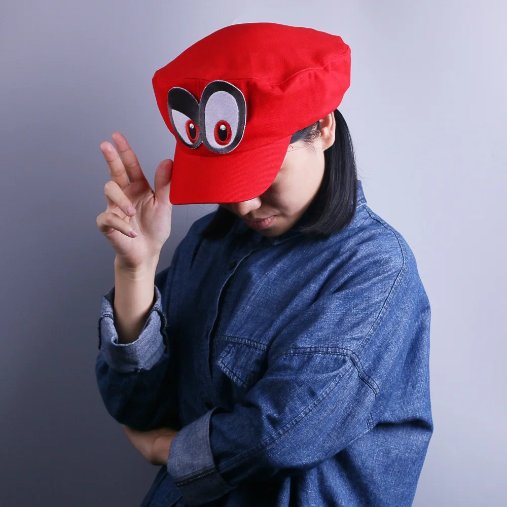 Game Super Mario Odyssey Cap Cosplay Red Mario Hat Adult Kids Anime Handmade New9