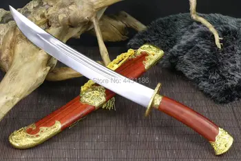 

RedWood Saya Chinese KungFu Dao Sword Sharp High Manganese Steel Blade Qing Knife Good Home Decorate Gift Swords