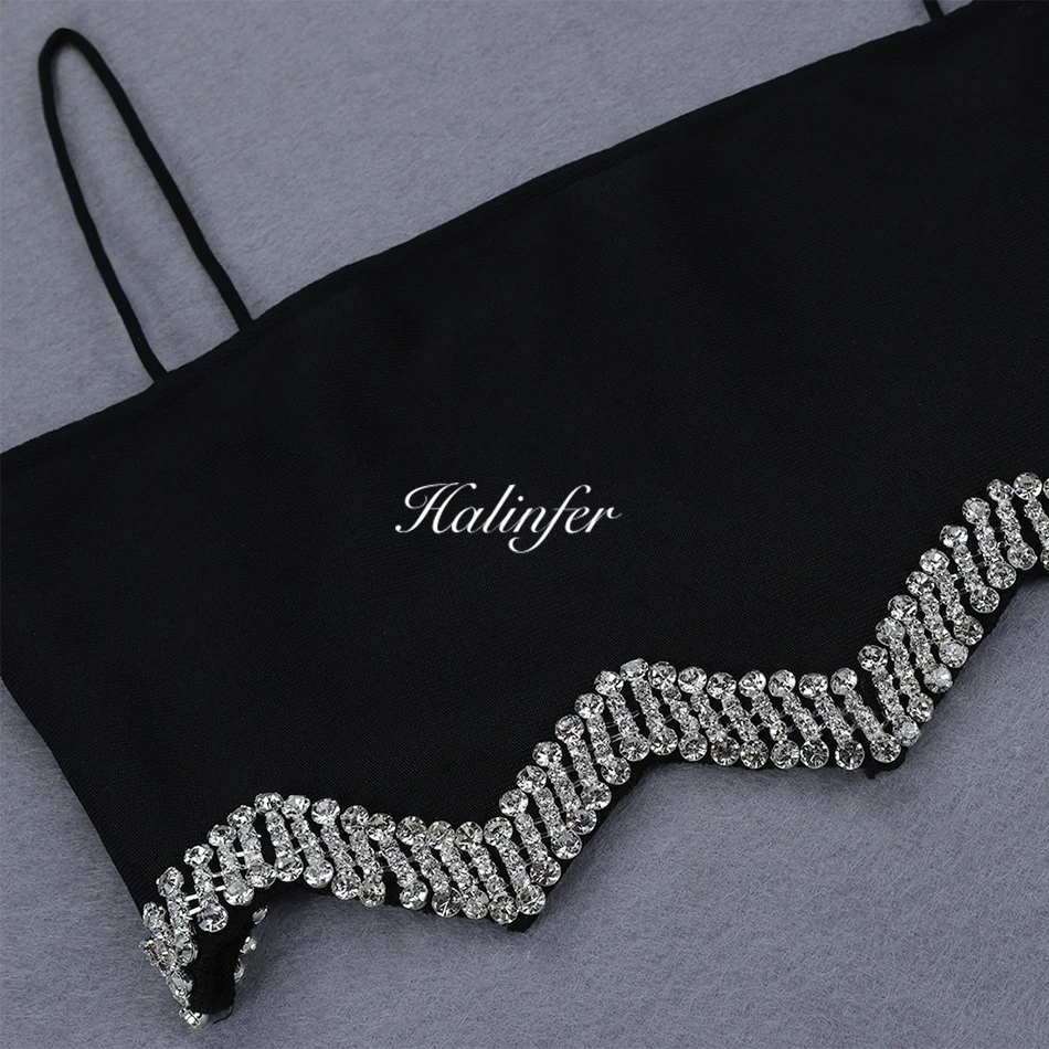 Halinfer 2018 New summer women dress sexy bodycon strapless 2 piece bandage dress chic celebrity party apricot dresses vestidos Dresses