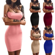 קיץ סקסי אופנה נשים של Clubwear מוצק אדום חם סקיני Slim מזדמן שרוולים טהור צבעים Bodaycon שמלות(China)