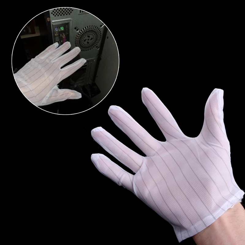 1 пара Антистатическая анти-перчатка в полоску PC компьютер рабочие защитные перчатки